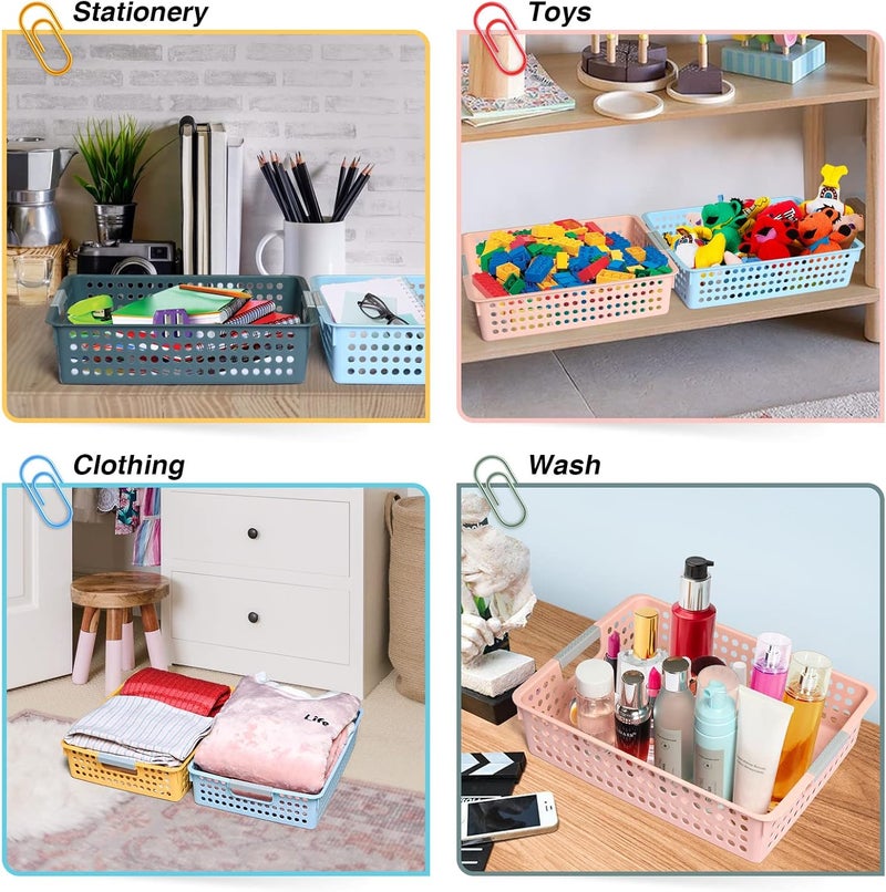 DLUCKY 4Pcs Classroom Organization and Storage Paper Tray Holds 4A Paper, Trays for Classroom Toy, Crayons, Handicrafts Storage, Also for Library, Drawers, Office, Kitchen, Bathroom(Dark Blue) - Image 5
